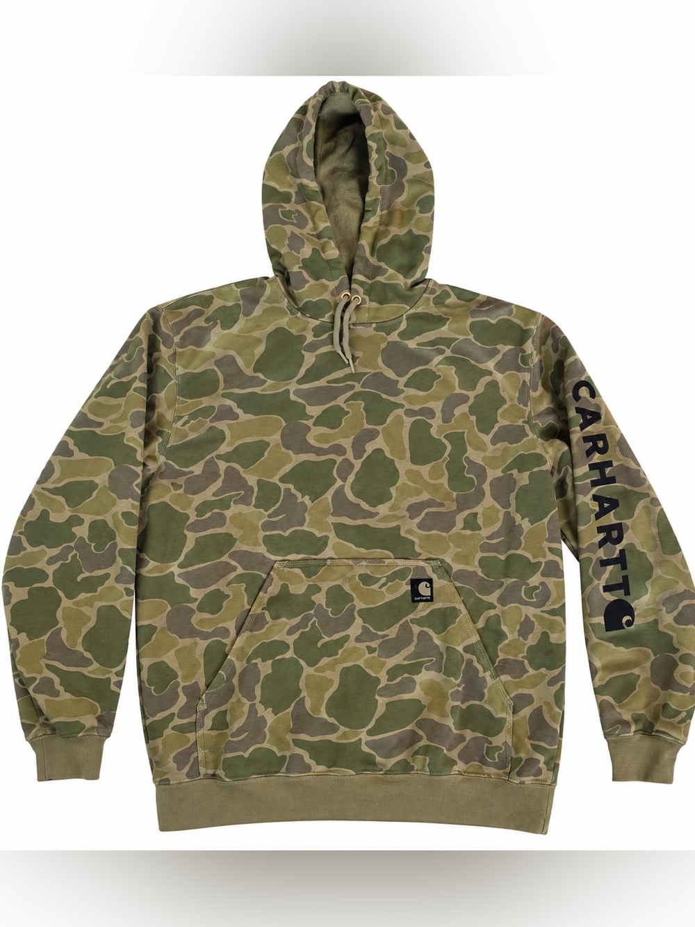 Carhartt Duck Camo Hooded Pullover Sweatshirt - Green/Brown Camo